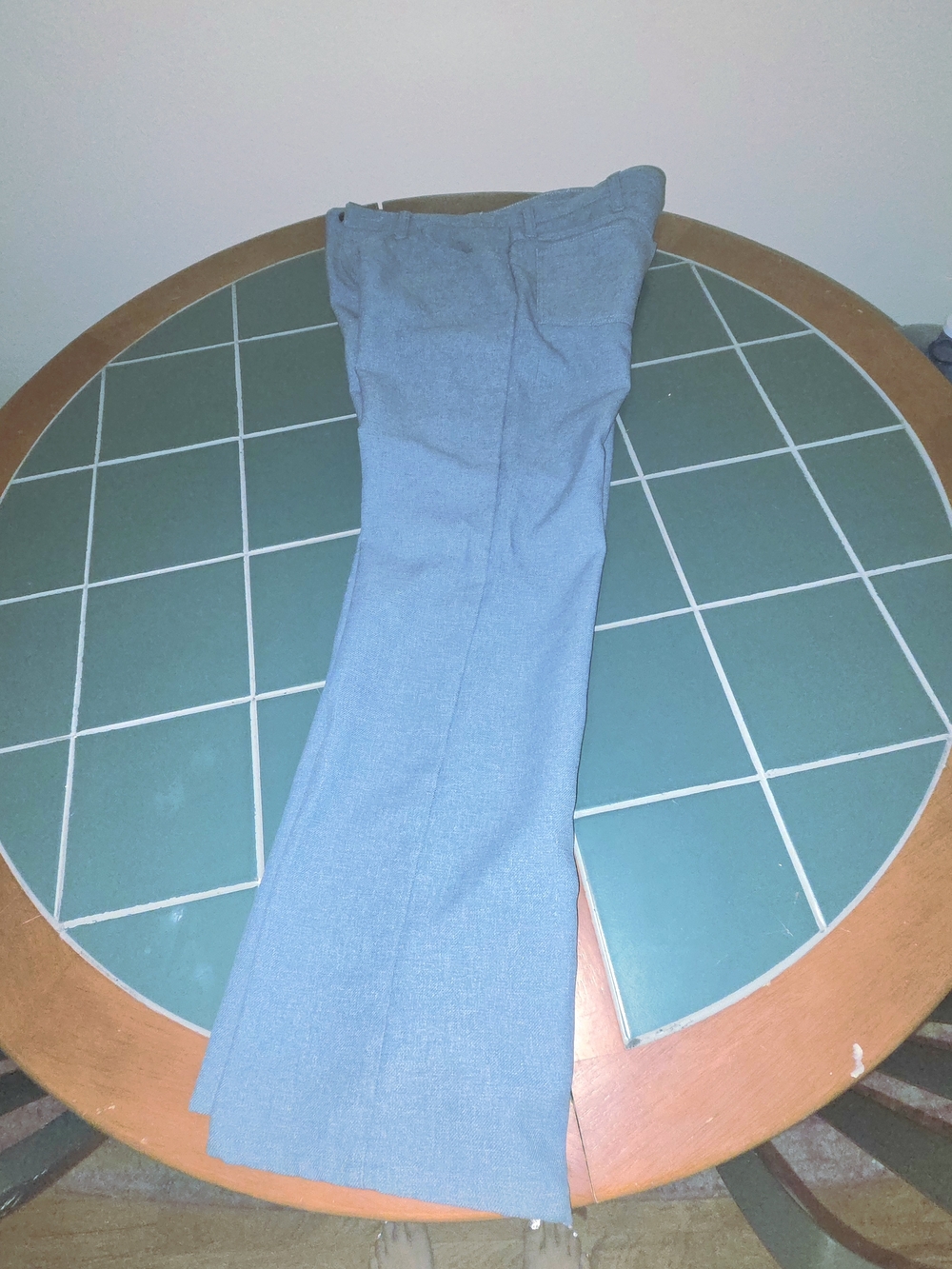 Mens Wrangler Jeans in Mid Blue Polyester Pants 34/30